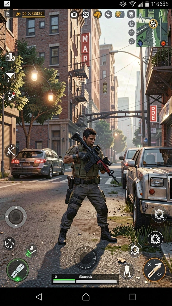 Screenshot menunjukkan suasana level yang penuh warna.