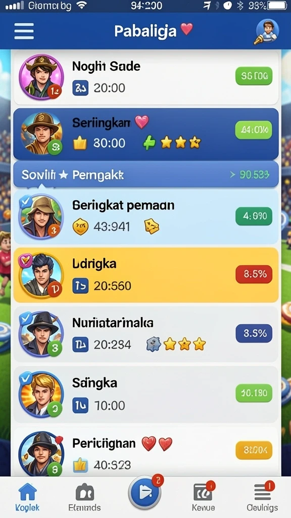 Screenshot fitur permainan yang interaktif.