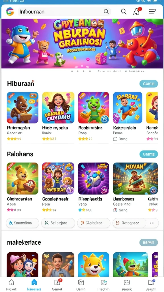 Beragam pilihan permainan yang ditawarkan.