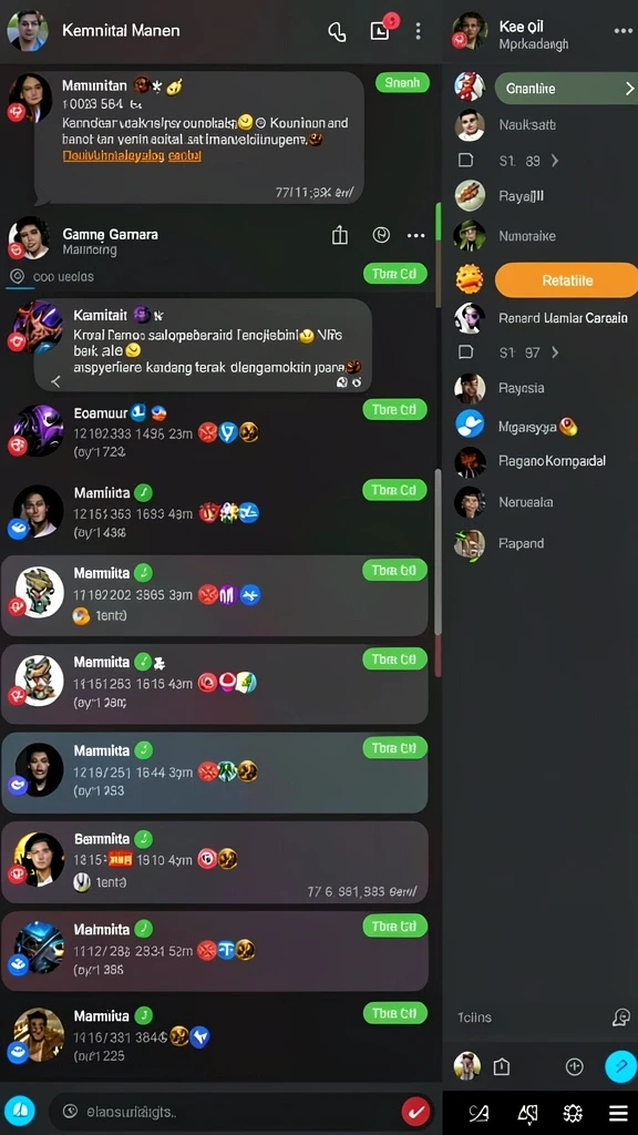 Layar utama dengan karakter yang siap bertempur.