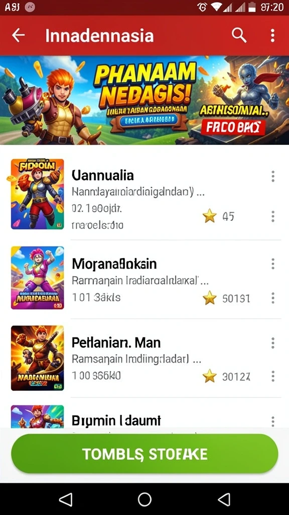 Berbagai permainan menarik tersedia untuk dimainkan.