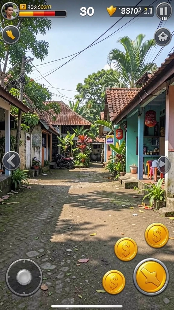 Tampilan karakter utama yang menawan.