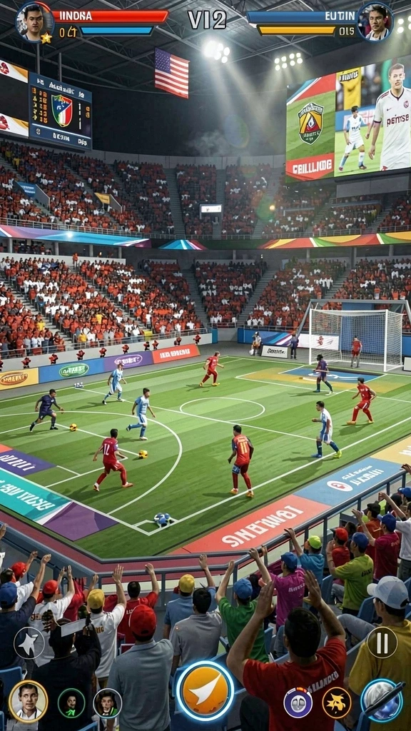Pemain sedang berinteraksi dalam mode multiplayer.