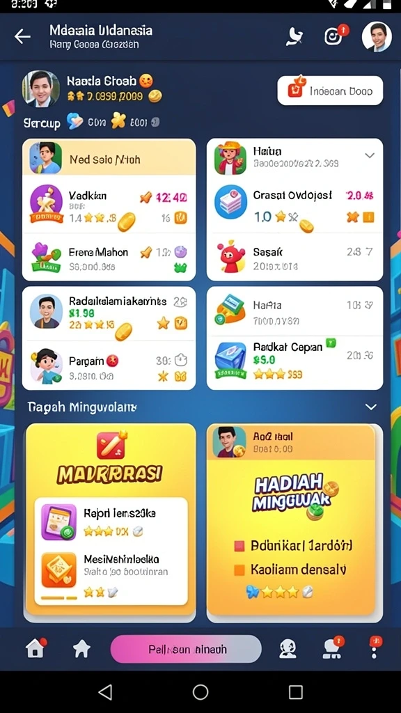 Fitur sosial memungkinkan interaksi antar pemain.