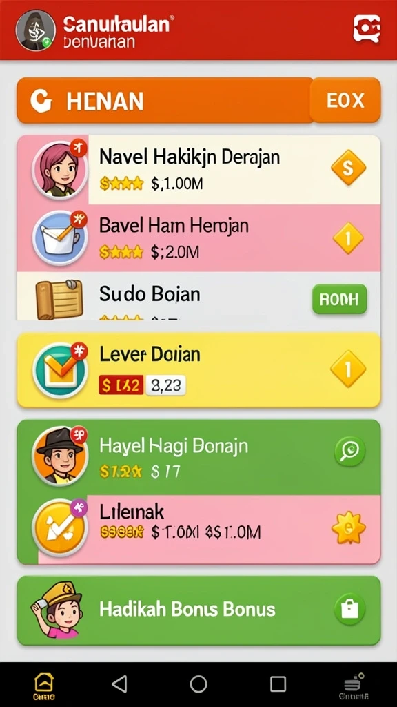 Tampilan antarmuka permainan yang menarik dan mudah digunakan.