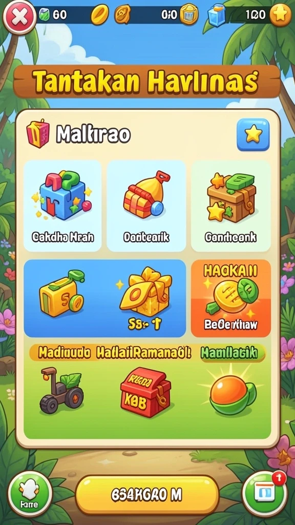 Screenshot menunjukkan fitur permainan slot yang populer.