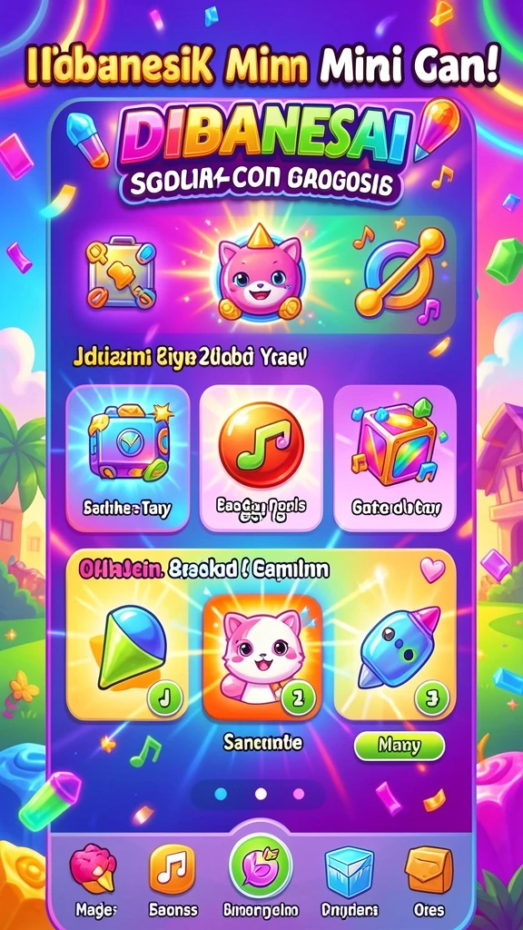 Screenshot memperlihatkan level baru yang penuh warna.