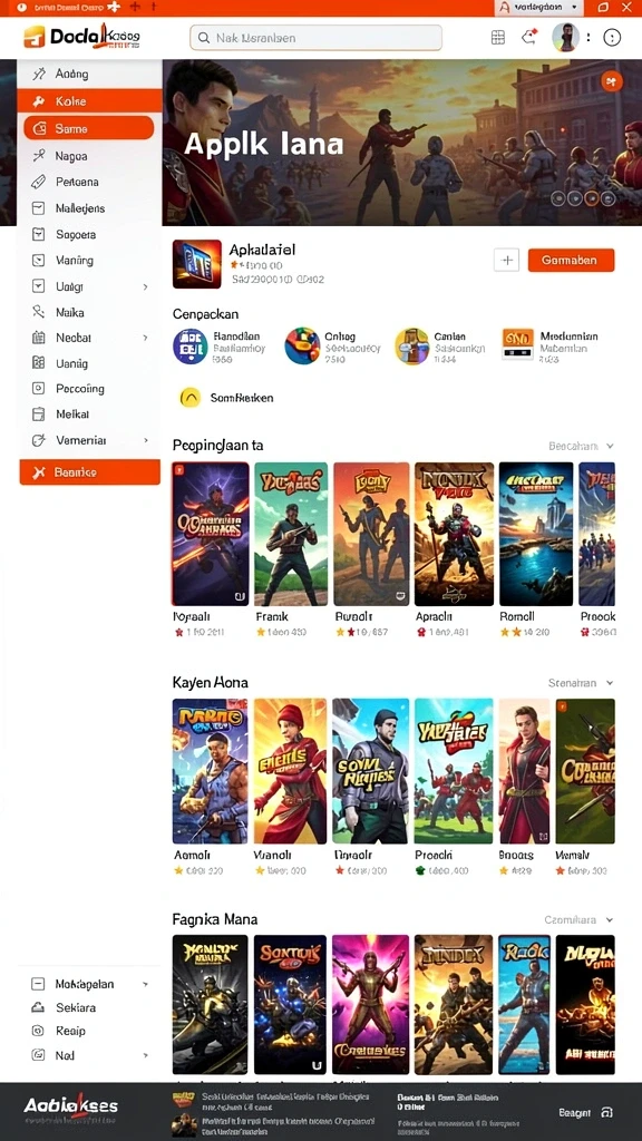 Menu utama yang menampilkan berbagai fitur menarik.