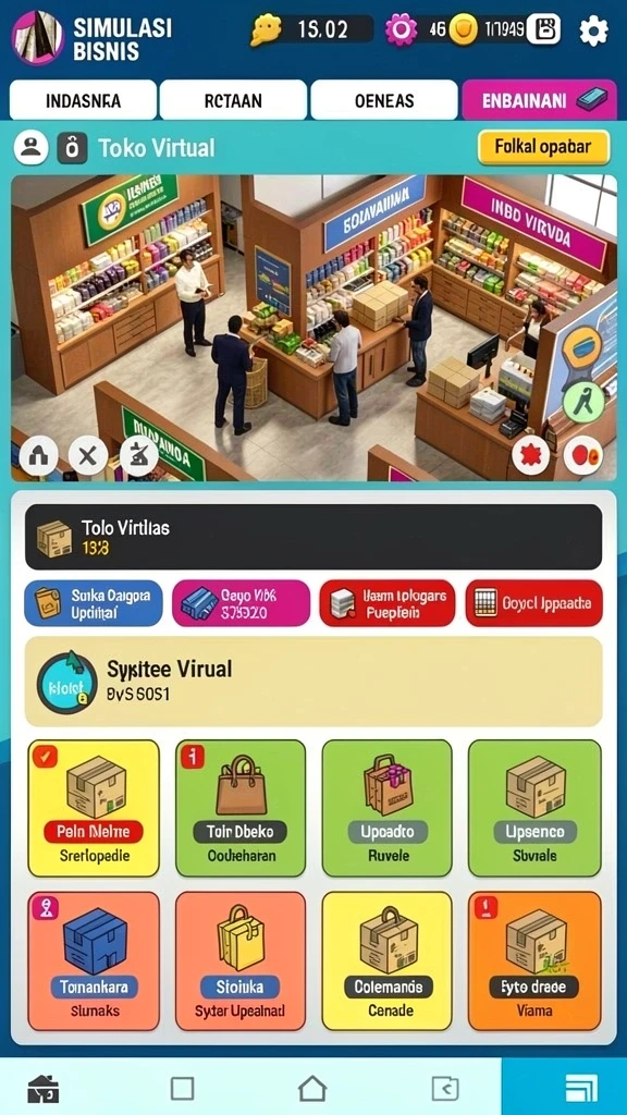 Screenshot menampilkan antarmuka utama permainan VISA89.